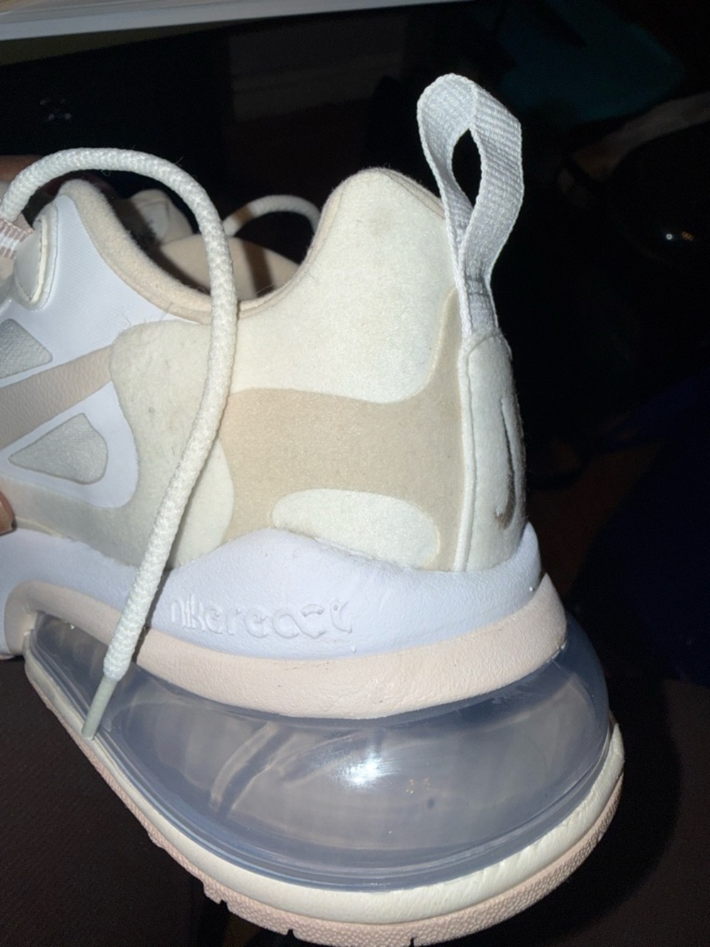 Nike Air Max 270 React Cream/Beige Sneakers - Picture 8 of 16